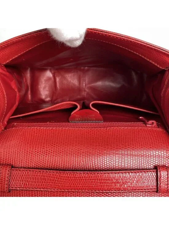 Celine Blason Logo 2-Way Shoulder Bag Leather Red - Picture 9 of 9